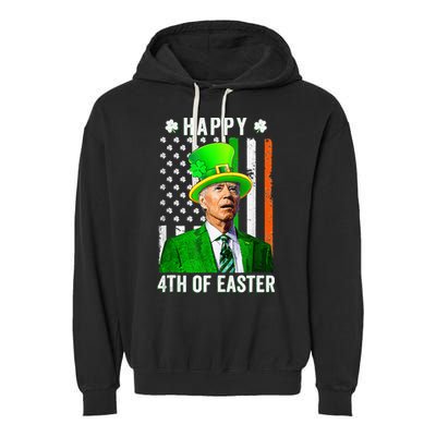 Happy 4th Of Easter Joe Biden St Patricks Day Leprechaun Hat  Garment-Dyed Fleece Hoodie