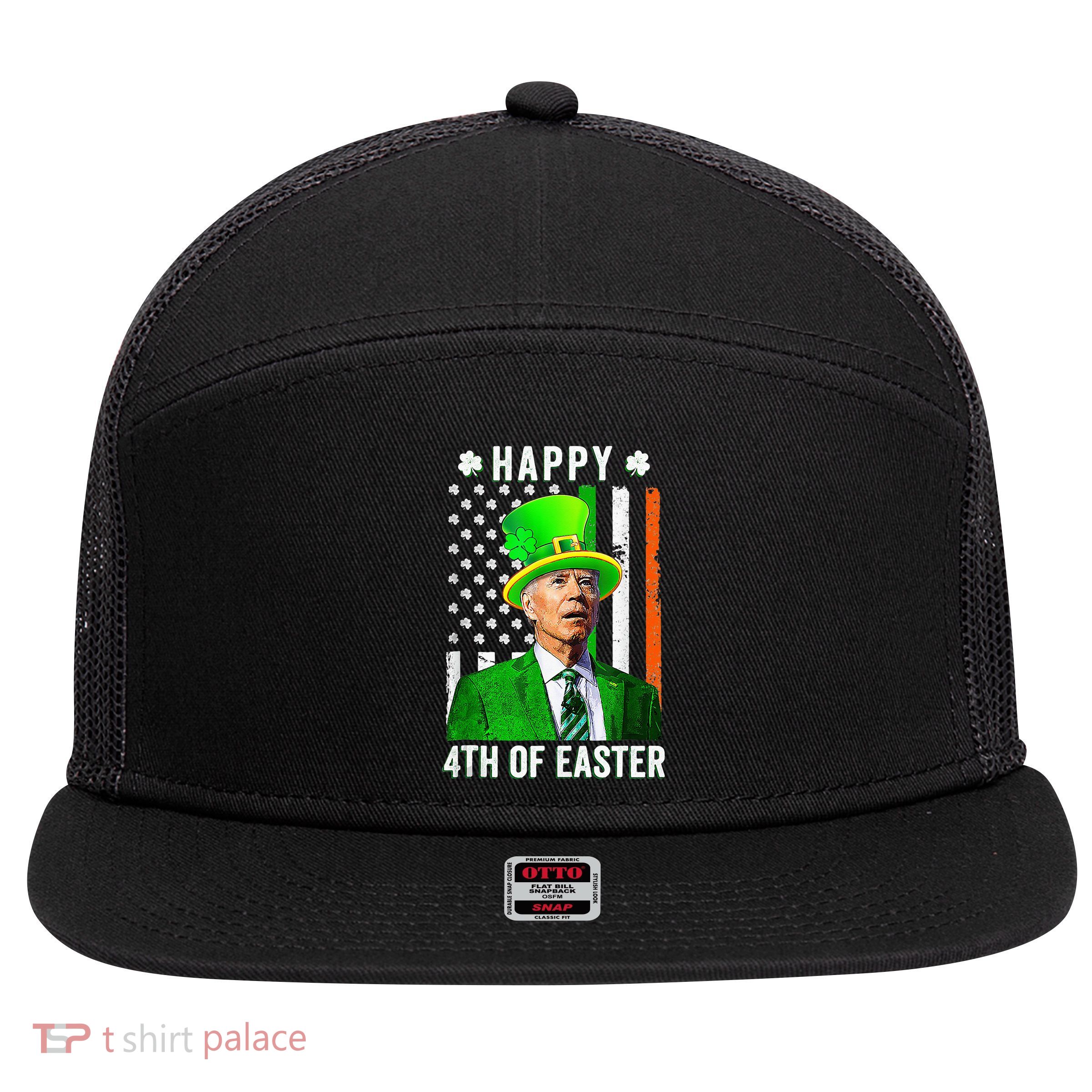 Happy 4th Of Easter Joe Biden St Patricks Day Leprechaun Hat  7 Panel Mesh Trucker Snapback Hat