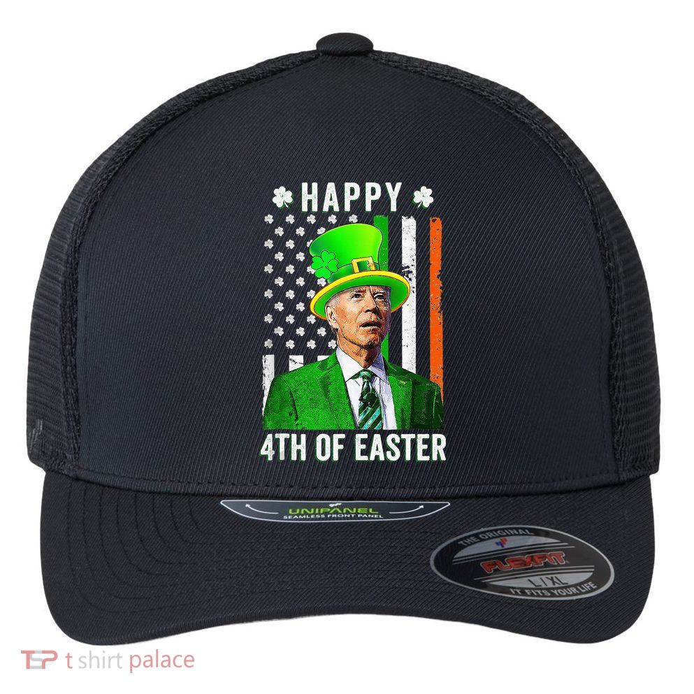 Happy 4th Of Easter Joe Biden St Patricks Day Leprechaun Hat  Flexfit Unipanel Trucker Cap