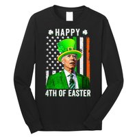 Happy 4th Of Easter Joe Biden St Patricks Day Leprechaun Hat  Long Sleeve Shirt