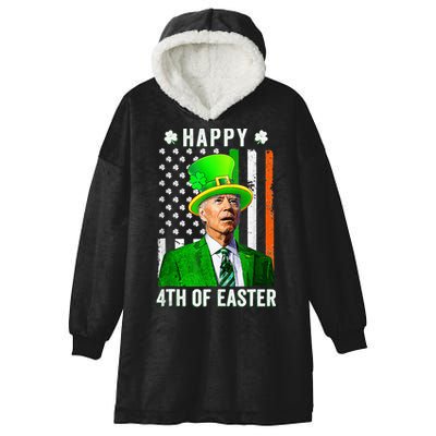Happy 4th Of Easter Joe Biden St Patricks Day Leprechaun Hat  Hooded Wearable Blanket