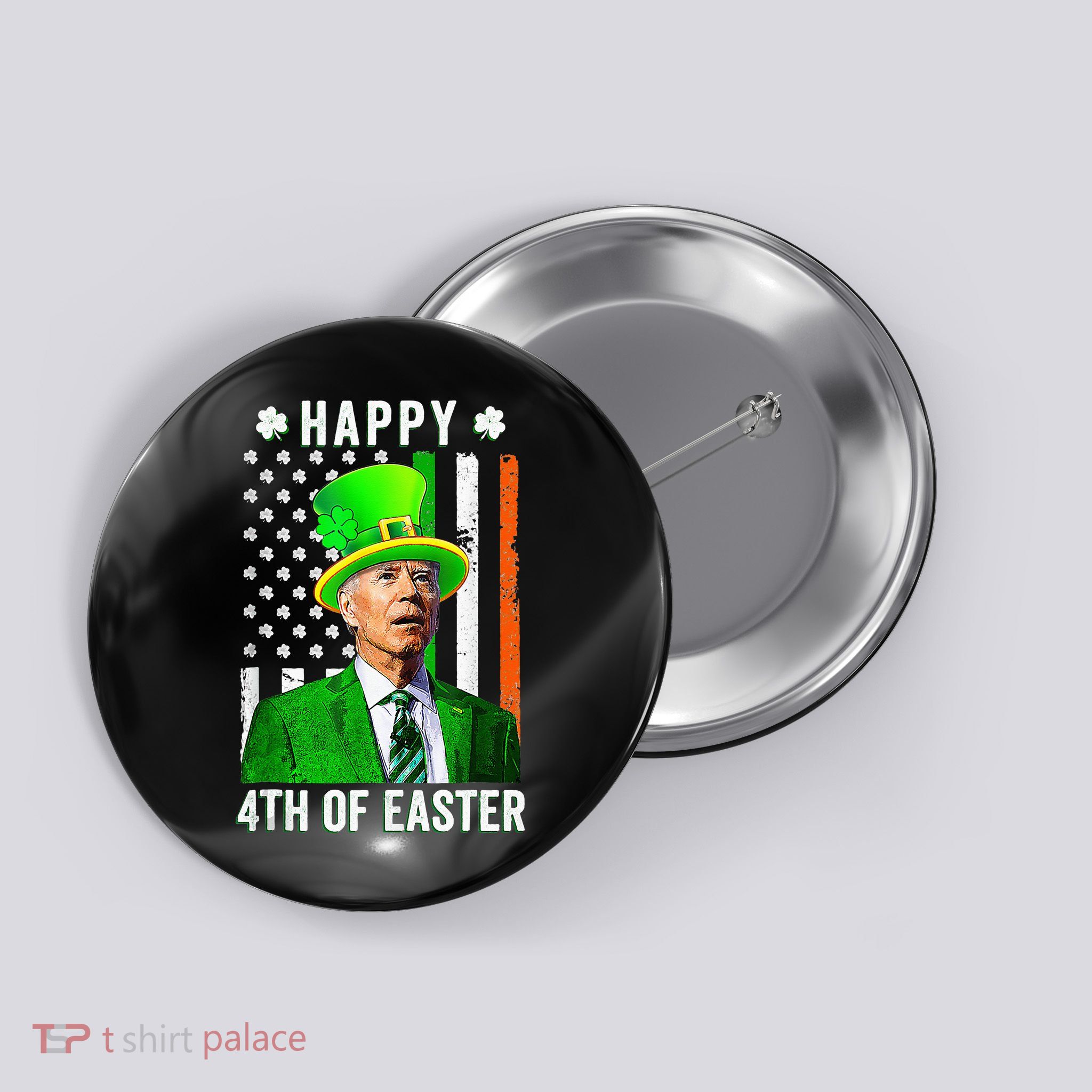 Happy 4th Of Easter Joe Biden St Patricks Day Leprechaun Hat  Button