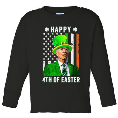 Happy 4th Of Easter Joe Biden St Patricks Day Leprechaun Hat  Toddler Long Sleeve Shirt