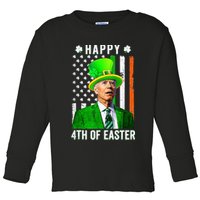 Happy 4th Of Easter Joe Biden St Patricks Day Leprechaun Hat  Toddler Long Sleeve Shirt