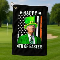 Happy 4th Of Easter Joe Biden St Patricks Day Leprechaun Hat  Golf Towel