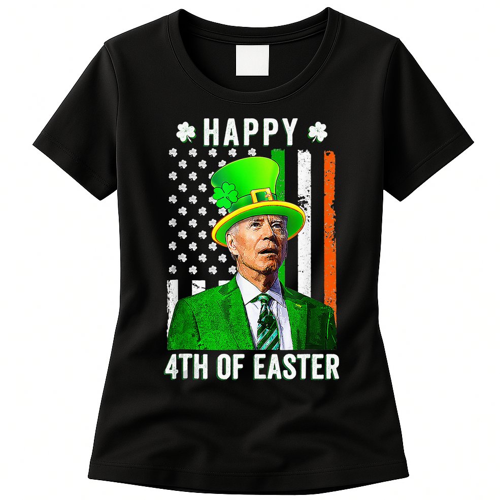 Happy 4th Of Easter Joe Biden St Patricks Day Leprechaun Hat  Womens T-Shirt
