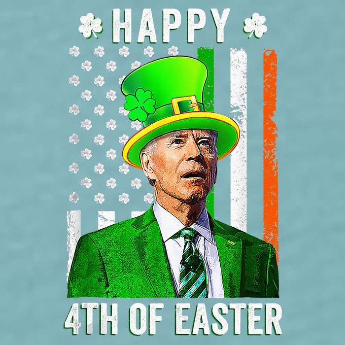 Happy 4th Of Easter Joe Biden St Patricks Day Leprechaun Hat  Sueded Cloud Jersey T-Shirt
