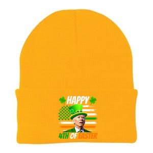 Happy 4th Of Easter Joe Biden St Patricks Day Leprechaun American Flag Knit Cap Winter Beanie