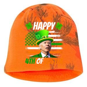 Happy 4th Of Easter Joe Biden St Patricks Day Leprechaun American Flag Kati - Camo Knit Beanie