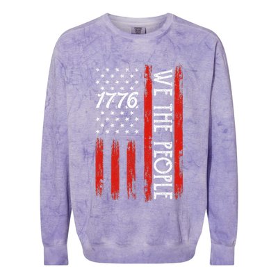 Happy 4th Of July 1776 American Flag Colorblast Crewneck Sweatshirt