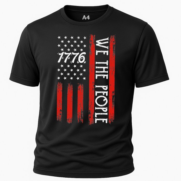 Happy 4th Of July 1776 American Flag Cooling Performance Crew T-Shirt