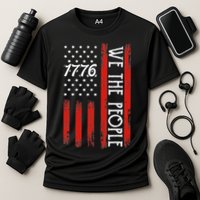 Happy 4th Of July 1776 American Flag Cooling Performance Crew T-Shirt