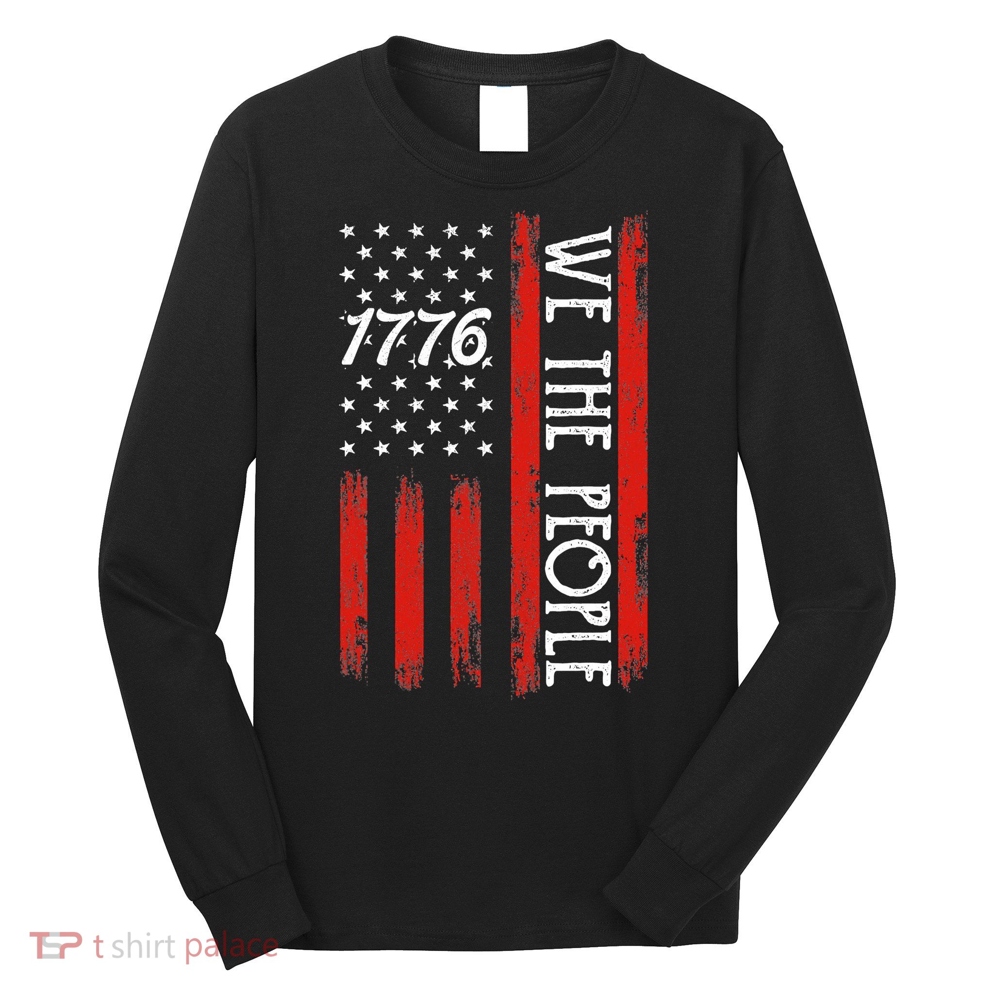 Happy 4th Of July 1776 American Flag Long Sleeve Shirt