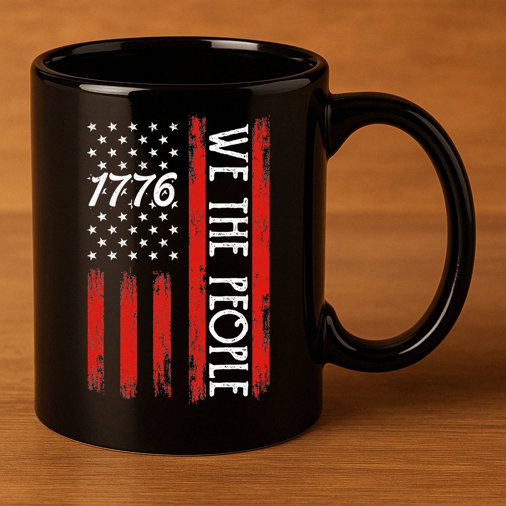 Happy 4th Of July 1776 American Flag 11oz C Handle Ceramic Mug