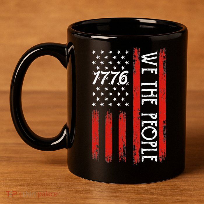 Happy 4th Of July 1776 American Flag 11oz C Handle Ceramic Mug