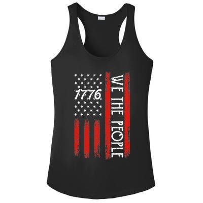 Happy 4th Of July 1776 American Flag Ladies PosiCharge Competitor Racerback Tank