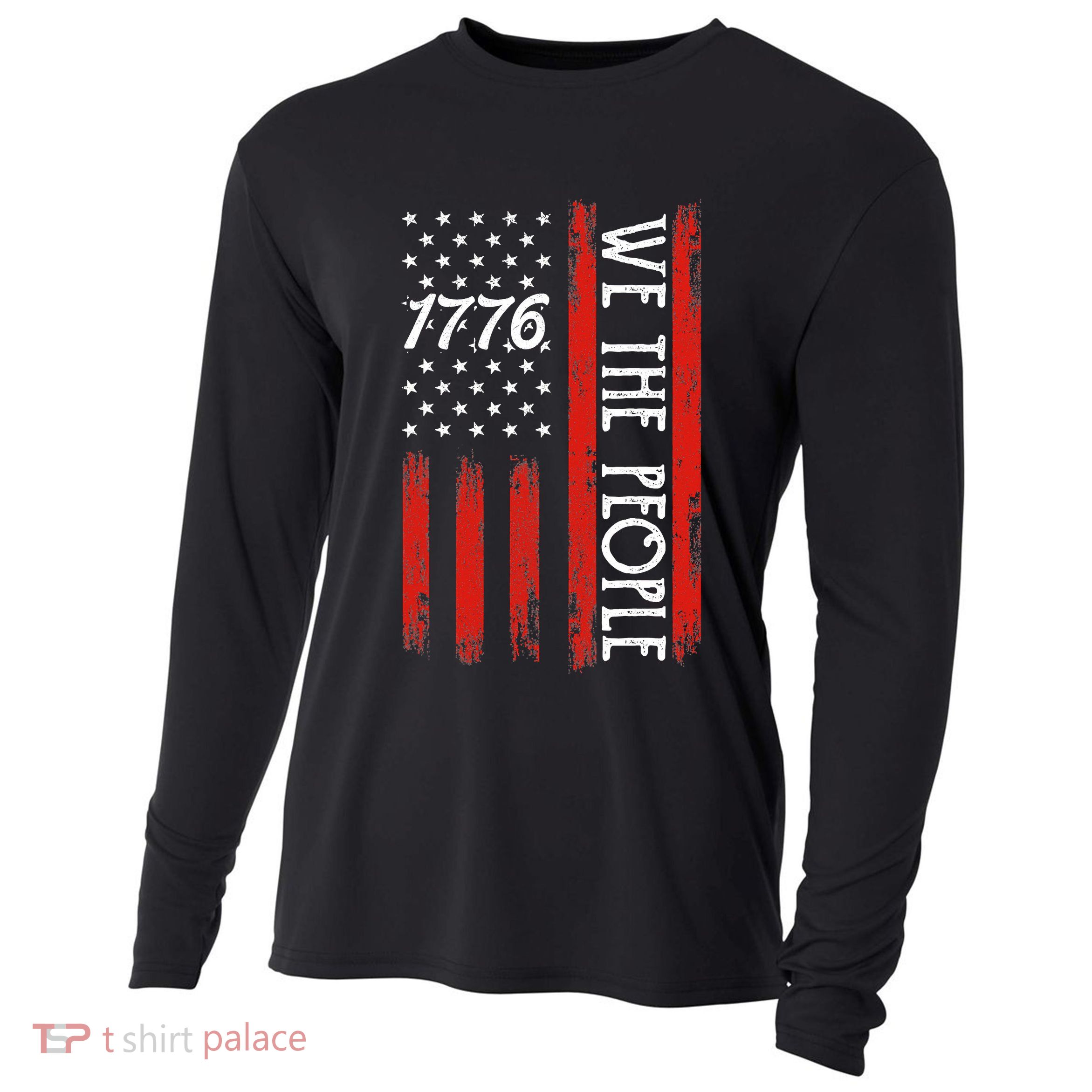 Happy 4th Of July 1776 American Flag Cooling Performance Long Sleeve Crew