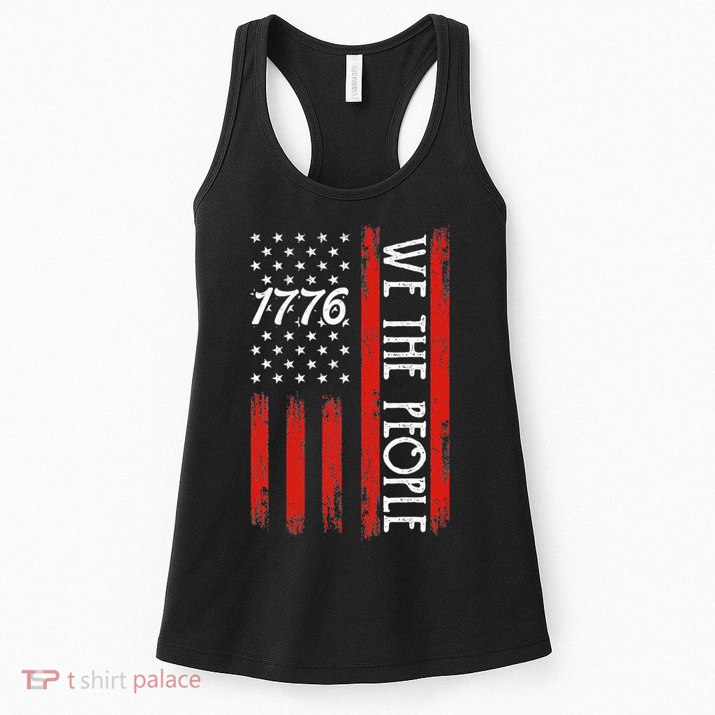 Happy 4th Of July 1776 American Flag Womens Tank Top
