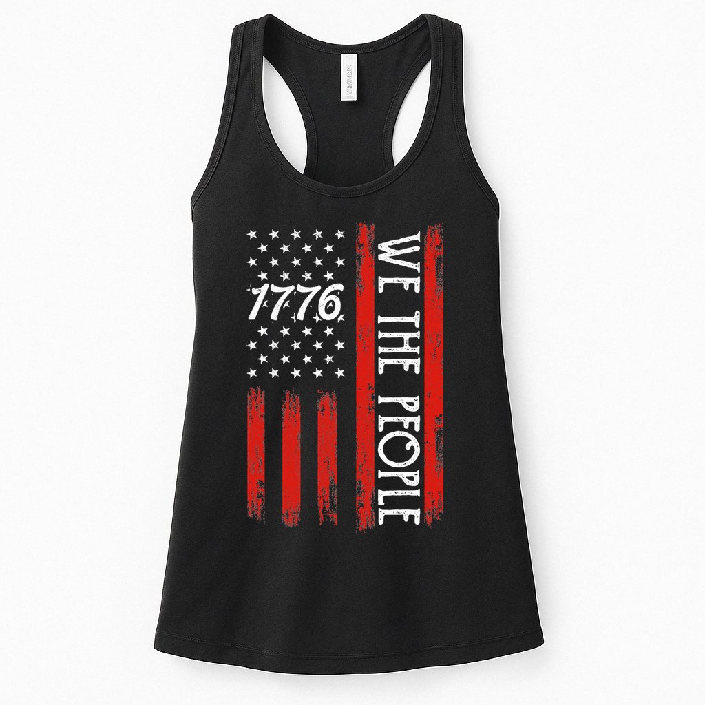 Happy 4th Of July 1776 American Flag Womens Tank Top