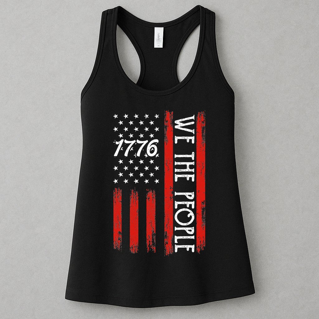 Happy 4th Of July 1776 American Flag Womens Tank Top