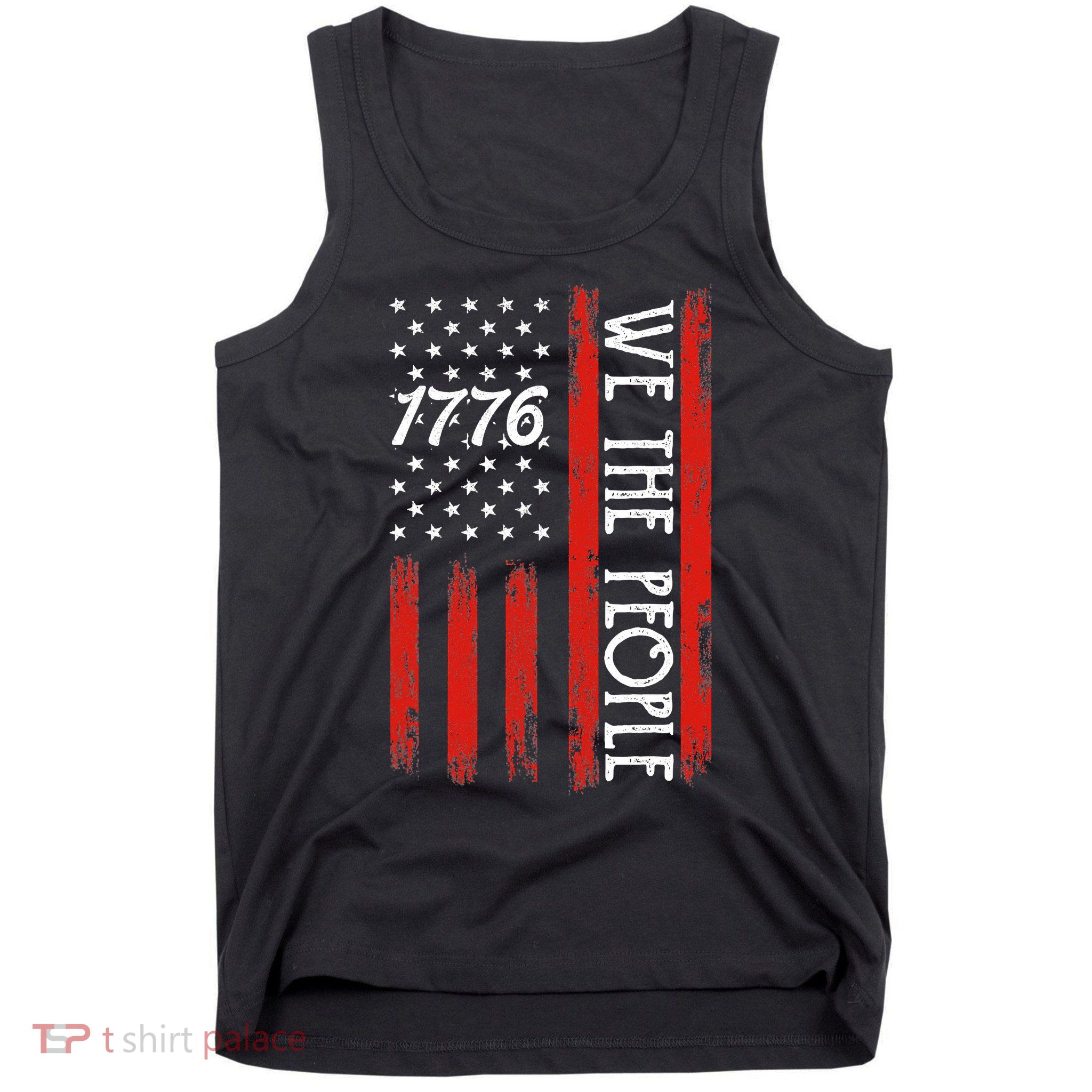 Happy 4th Of July 1776 American Flag Tank Top