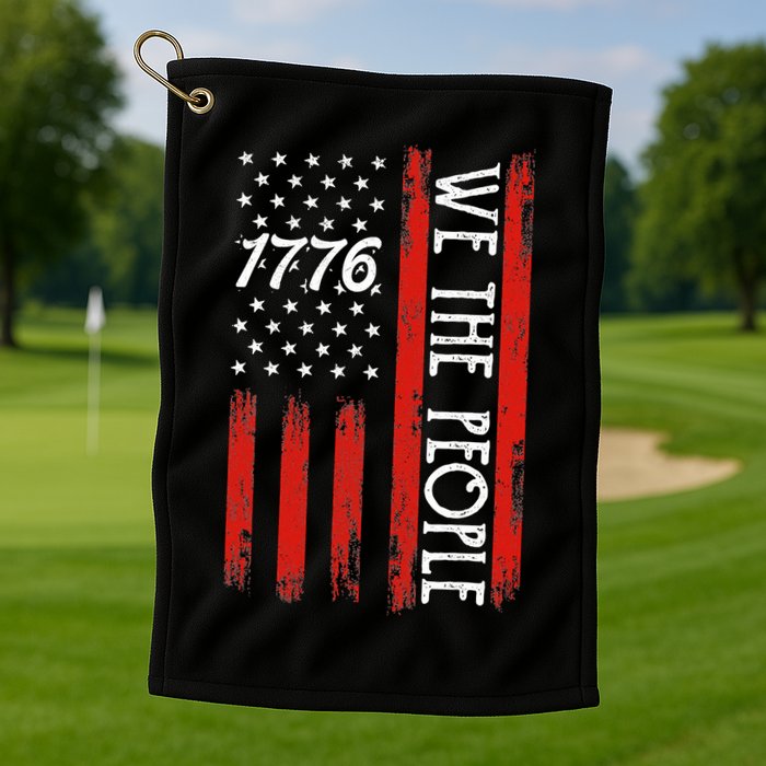 Happy 4th Of July 1776 American Flag Golf Towel