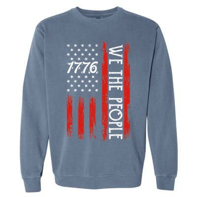 Happy 4th Of July 1776 American Flag Garment-Dyed Sweatshirt