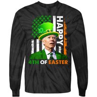 Happy 4th Of Easter Joe Biden St Patricks Day Leprechaun American Flag Tie-Dye Long Sleeve Shirt