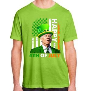 Happy 4th Of July Joe Biden St Patricks Day Leprechaun American Flag Adult ChromaSoft Performance T-Shirt