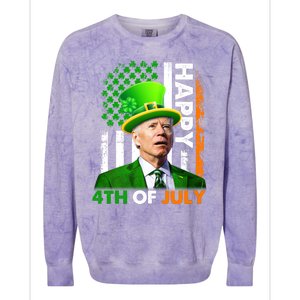 Happy 4th Of July Joe Biden St Patricks Day Leprechaun American Flag Colorblast Crewneck Sweatshirt