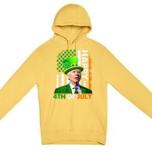 Happy 4th Of July Joe Biden St Patricks Day Leprechaun American Flag Premium Pullover Hoodie