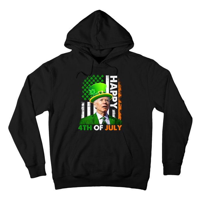 Happy 4th Of July Joe Biden St Patricks Day Leprechaun American Flag Hoodie