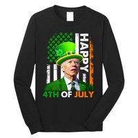 Happy 4th Of July Joe Biden St Patricks Day Leprechaun American Flag Long Sleeve Shirt