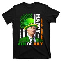 Happy 4th Of July Joe Biden St Patricks Day Leprechaun American Flag T-Shirt