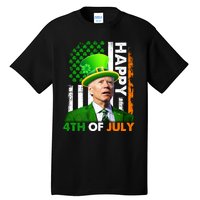 Happy 4th Of July Joe Biden St Patricks Day Leprechaun American Flag Tall T-Shirt