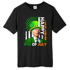 Happy 4th Of July Joe Biden St Patricks Day Leprechaun American Flag Tall Fusion ChromaSoft Performance T-Shirt