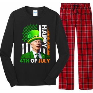 Happy 4th Of July Joe Biden St Patricks Day Leprechaun American Flag Long Sleeve Pajama Set