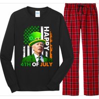 Happy 4th Of July Joe Biden St Patricks Day Leprechaun American Flag Long Sleeve Pajama Set