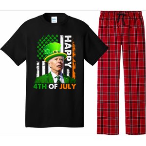 Happy 4th Of July Joe Biden St Patricks Day Leprechaun American Flag Pajama Set