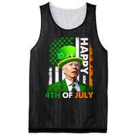 Happy 4th Of July Joe Biden St Patricks Day Leprechaun American Flag Mesh Reversible Basketball Jersey Tank