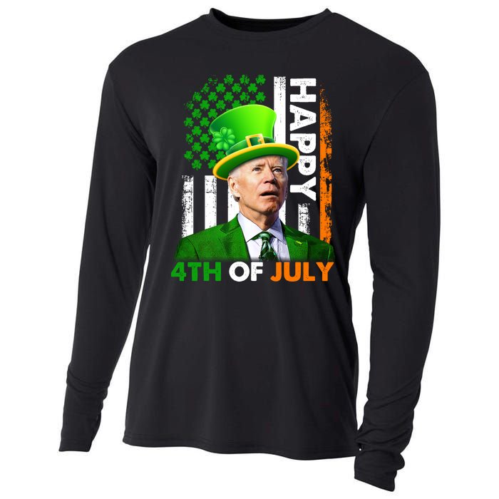 Happy 4th Of July Joe Biden St Patricks Day Leprechaun American Flag Cooling Performance Long Sleeve Crew