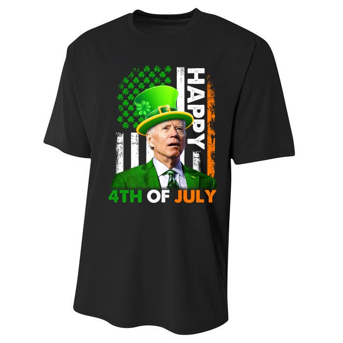 Happy 4th Of July Joe Biden St Patricks Day Leprechaun American Flag Performance Sprint T-Shirt