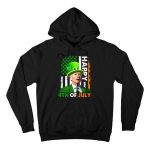 Happy 4th Of July Joe Biden St Patricks Day Leprechaun American Flag Tall Hoodie