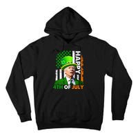 Happy 4th Of July Joe Biden St Patricks Day Leprechaun American Flag Tall Hoodie