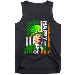 Happy 4th Of July Joe Biden St Patricks Day Leprechaun American Flag Tank Top