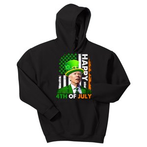 Happy 4th Of July Joe Biden St Patricks Day Leprechaun American Flag Kids Hoodie