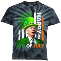 Happy 4th Of July Joe Biden St Patricks Day Leprechaun American Flag Kids Tie-Dye T-Shirt