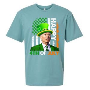 Happy 4th Of July Joe Biden St Patricks Day Leprechaun American Flag Sueded Cloud Jersey T-Shirt