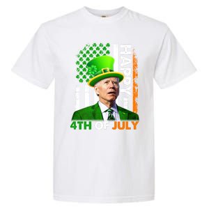 Happy 4th Of July Joe Biden St Patricks Day Leprechaun American Flag Garment-Dyed Heavyweight T-Shirt