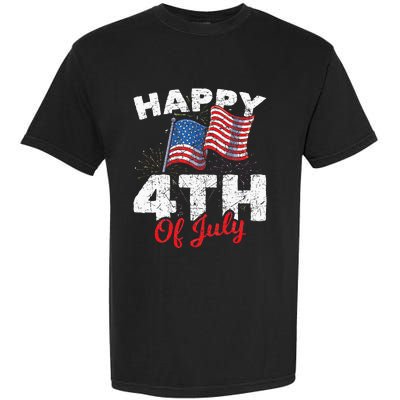 Happy 4th Of July Patriotic American US Flag 4th Of July Garment-Dyed Heavyweight T-Shirt